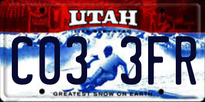UT license plate C033FR