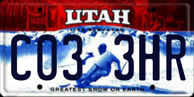 UT license plate C033HR