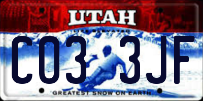 UT license plate C033JF