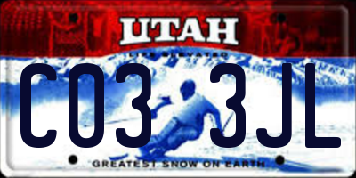 UT license plate C033JL