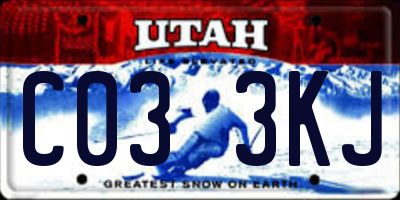 UT license plate C033KJ