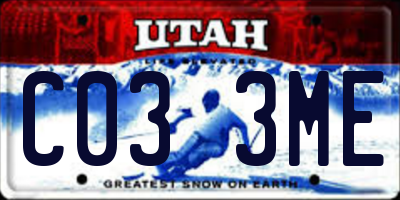 UT license plate C033ME