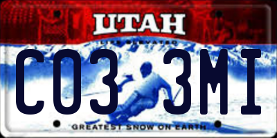 UT license plate C033MI
