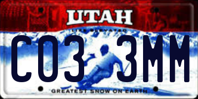 UT license plate C033MM