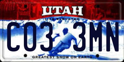 UT license plate C033MN