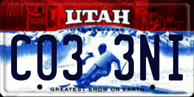 UT license plate C033NI