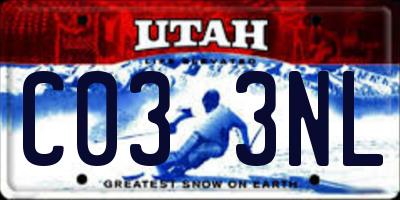 UT license plate C033NL