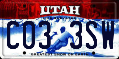 UT license plate C033SW