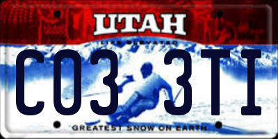 UT license plate C033TI