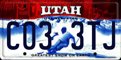 UT license plate C033TJ