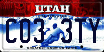 UT license plate C033TY
