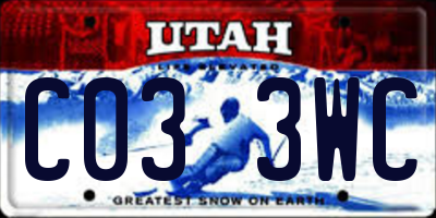 UT license plate C033WC