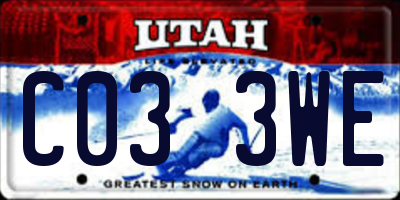 UT license plate C033WE