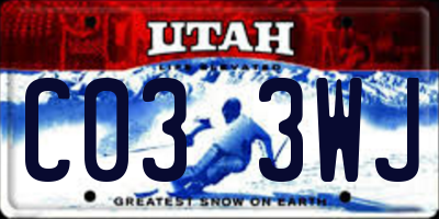 UT license plate C033WJ