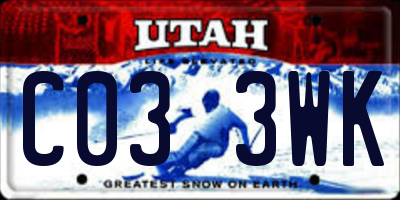 UT license plate C033WK