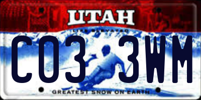 UT license plate C033WM