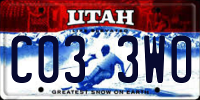UT license plate C033WO
