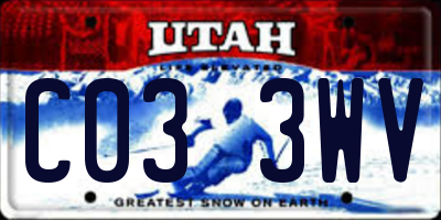 UT license plate C033WV