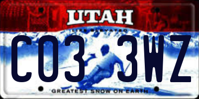 UT license plate C033WZ