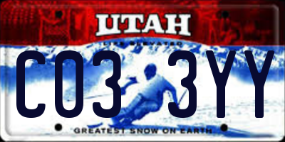 UT license plate C033YY