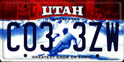 UT license plate C033ZW