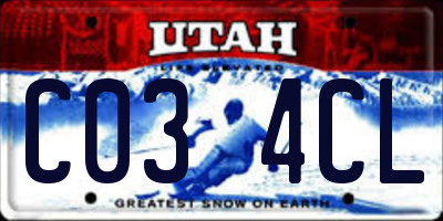 UT license plate C034CL