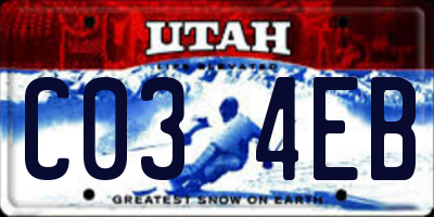 UT license plate C034EB