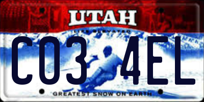 UT license plate C034EL