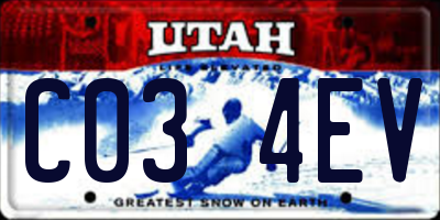UT license plate C034EV