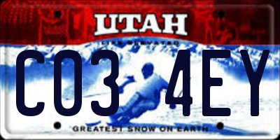 UT license plate C034EY