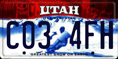UT license plate C034FH