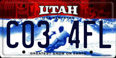 UT license plate C034FL