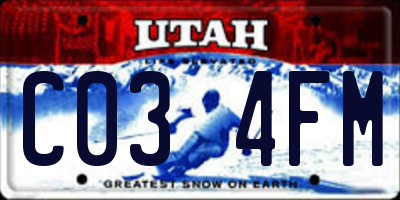 UT license plate C034FM