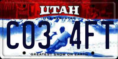 UT license plate C034FT