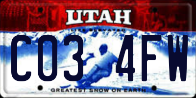 UT license plate C034FW