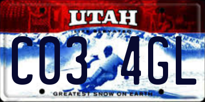 UT license plate C034GL