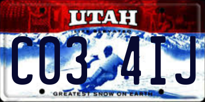 UT license plate C034IJ
