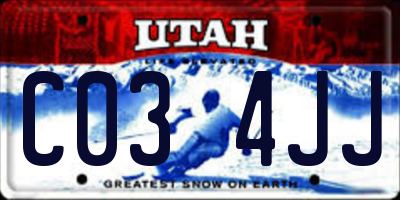 UT license plate C034JJ