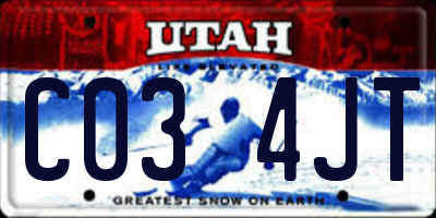 UT license plate C034JT
