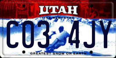 UT license plate C034JY