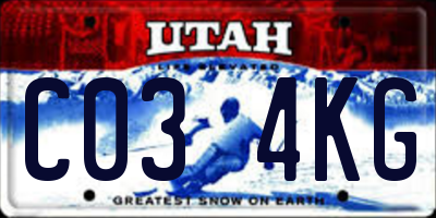 UT license plate C034KG