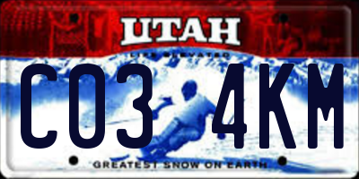 UT license plate C034KM