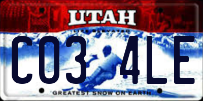 UT license plate C034LE