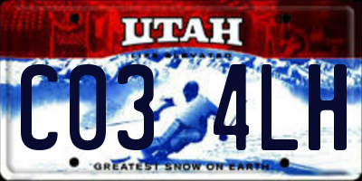 UT license plate C034LH