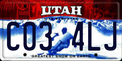 UT license plate C034LJ