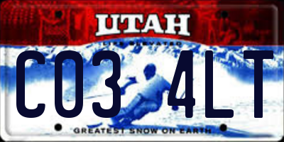 UT license plate C034LT