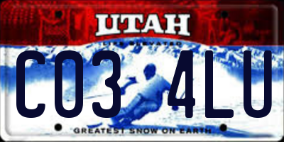 UT license plate C034LU