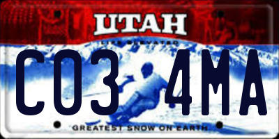 UT license plate C034MA