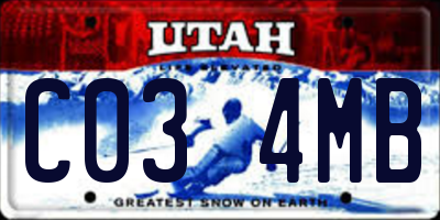 UT license plate C034MB