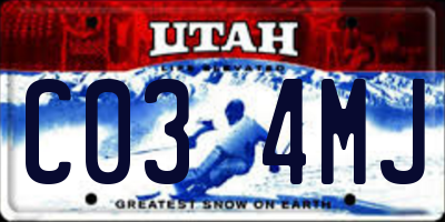 UT license plate C034MJ